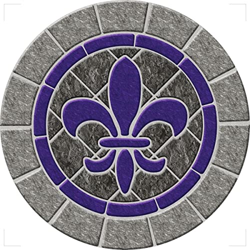 Decorative Pool Art - Poolmat - 50+ Designs Easy to Install and Remove - size: 29" in Diamater, style: Fleur De Lis Stone
