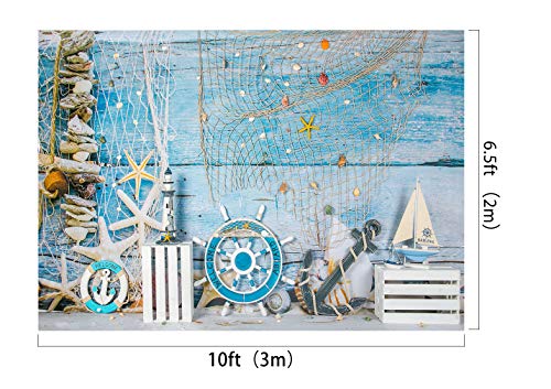 Kate 10x6.5ft Microfiber Summer Holiday Backdrops for Photography Rudder Helm with Anchor Photo Background Nautical Theme Party Decoration Props Backdrop - size: 10x6.5ft