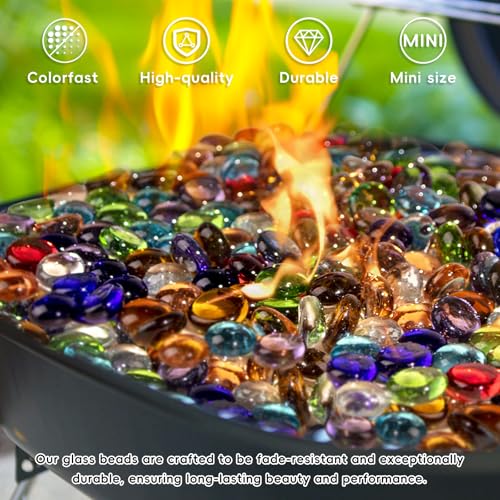 1 LB Mix Color Glass Beads, Mini Flat Glass Marbles~150PCS for Vase Fillers, Floral Bottom Mancala Gems Pebbles Fish Tank Rocks for Table Scatter Aquarium,Home Decorative Art Craft Supplies(0.5"~0.7") - color: Mix Color~1 Lb, size: 1 LB