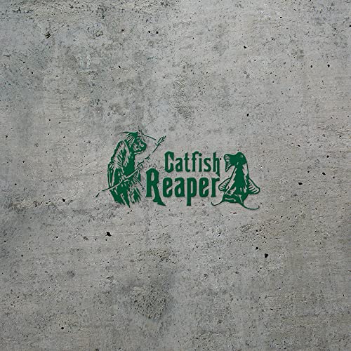2 Pcs - No Background Decal Stickers of Catfish Reaper Fishing #2 (Green) Premium Waterproof Vinyl Decal Stickers for Laptop Phone Accessory Helmet Car Window Mug Tuber Cup Door NVCSKUS570833GR090622 - color: Green, size: 8.3'' x 4''