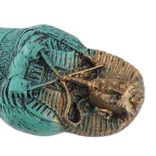 Mummy Coffin Decoration, Ancient Egyptian Theme Resin Skull & Coffin Ornament for Aquariums, Fish Tanks & Home Decor Ideal for Halloween & Festivals