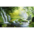Waterfall Aquarium Background Majestic Jungle Rainforest Scenery Fish Tank Background Majestic Cascading Waterfalls Terrarium Backgrounds Idyllic Scenic Tranquil Lake Reptile Tank Backgrounds 24x16in - color: Foggy Green, size: 24(W)x16(H)in