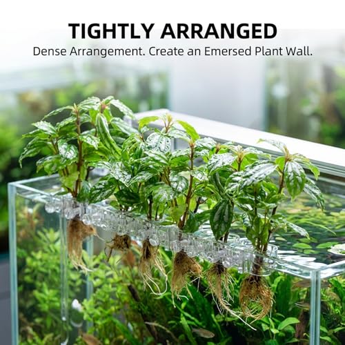 6PCS Transparent Fish Tank Plant Holder with U-Shaped Clip, Aquarium Plant Holder for Hydroponic Plants, Aquascaping Accessories M