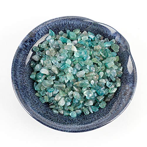 Cherry Tree Collection 1/2 Pound Polished Tumbled Gemstone Chips, Pebbles, Crystal Chips Bulk for Jewelry Making, Healing, Plants, Succulents, Aquariums, Decoration, Chakra (Apatite) - color: Apatite
