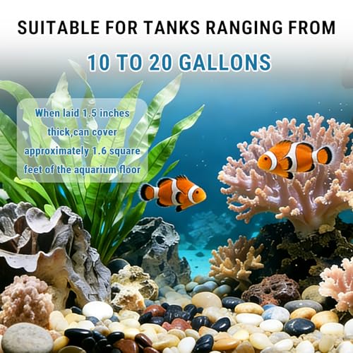 18-lb Bulk Bag Pebbles for Plants 1-1.5 ” Aquarium Gravel River Rocks Garden Outdoor Decorative Stones