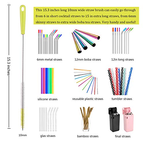 ALINK 8-Pack Bottle Cleaning Brush Set - Long Bottle Cleaner for Washing Beer/Wine Narrow Neck Bottles, Hummingbird Feeder, Sport Well, Plus Kettle Cleaner, Straw Brush
