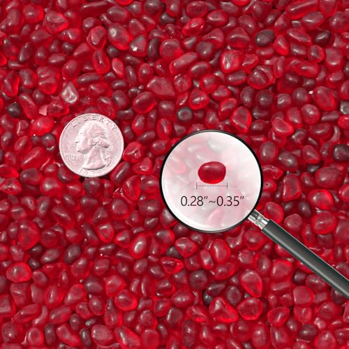 Keedolla 0.5 Lb Red Sea Glass Pebbles Stones Aquarium Gravel Fish Tank Rocks Small Frosted Glass Marbles Gemstones for Fish Turtle Tank, Vase Fillers and DIY Crafts - color: Red, size: 0.5 LB