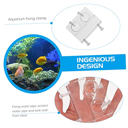 FRCOLOR Fish Tank Hose Bracket Double Holes Acrylic Tube Holder for Aquarium Fixing Clip for Aquarium Accessories