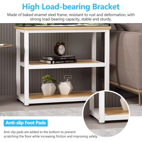 Fish Tank Stand,Sturdy 27.6in Tropical Fish Tank Stand Cabinet, High Load-Bearing Baked Steel Frame, Ideal for Home Office, Bedroom & Living Room Storage Solutions - color: White, size: 60x45cm/23.6x17.7in