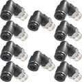 1/4 Air hose fittings, Air fittings Male Elbow 1/4 Inch Tube OD x 1/4 NPT Thread Push to Connect Fitting, PL-1/4-N2 (Pack of 10) (1/4-1/4) - size: OD 1/4 - NPT 1/4