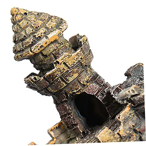 DOITOOL Vintage Castle Ornament for Fish Tank Resin Aquarium Landscape Decorations