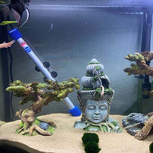 Aquarium Buddha Head Statue Decor Betta Resin Hideout Cave Fish Tank Accessories Sleep Rest Conceal Breed for Fish Shrimp Reptile Amphibian (1 PCS) - style: Buddha head
