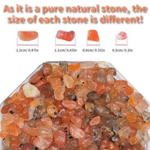 0.45 LB Polished Agate Stones Natural Decorative Rocks for Outdoor Decoration Home Decoration Fish Tank Vase Filler DIY Handmade Bamboo Succulents Cactus (South Red Agate) - color: South Red Agate