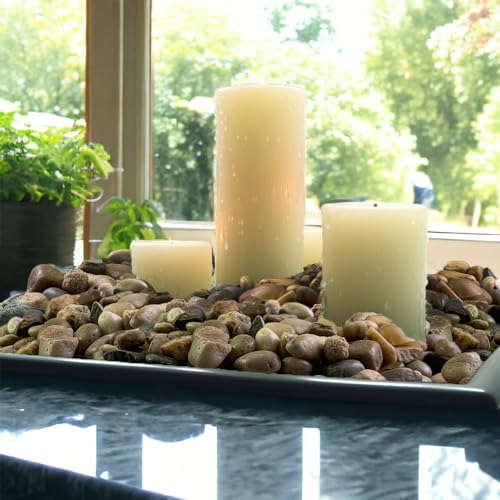 HappyFiller Decorative Natural Pebbles Polished Rocks Stones Mixed Color for Aquarium Gravel,Fish Turtle Tank,Outdoor Indoor Plants Top Dressing,Garden Landscaping,Home Vase Filler Decoration,2 LB - color: Mixed