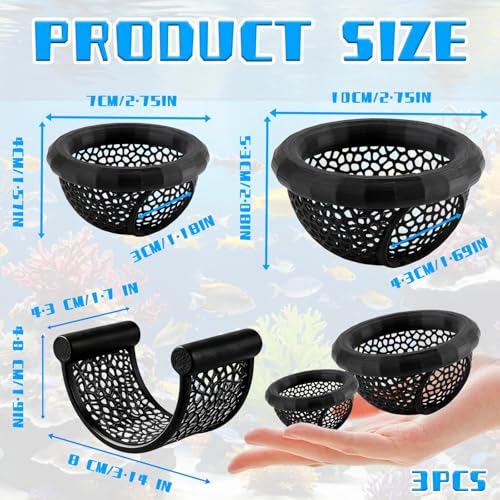 3Pcs Betta Hammock Floating Fish Rest Platform, Black Floating Betta Bed & Betta Hide for Aquarium, Fish Tank Decorations Accessories Set for Small Fish, Shrimp & Corydoras, Floating Resting Leaf