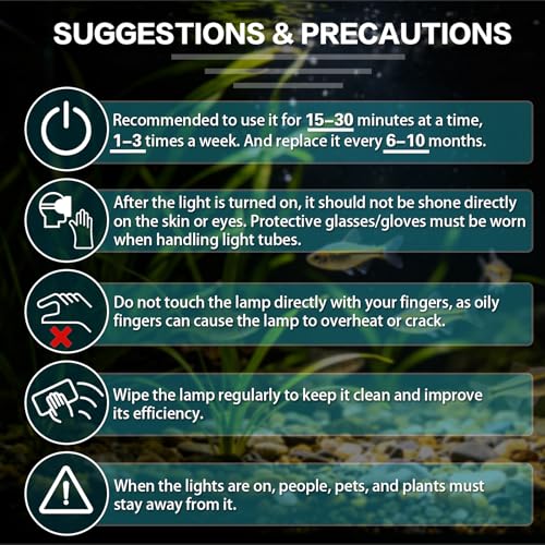 13W UV Light Bulb, Outdoor Pond U-V-C Light Clarifier Compatible with JUP-01 UVE9 CF400 CF500 CP-9 UV Light for Fish/Turtle Tank/Aquarium, 2 Pack 13W UV Pond Lights for G23 Base - size: 13W-UVLB-2P