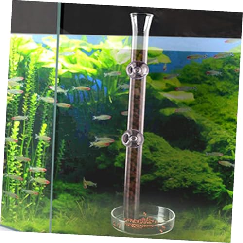 VICASKY Aquarium Fish Feeder Tube with Glass Feeding Dish 30cm Shrimp Feeder for Fish Tank Feeding for Aquatic Pets