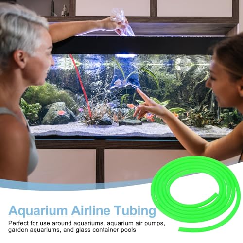 Aquarium Airline Tubing, 5/32"(4mm) ID x 1/4"(6mm) OD 4.9ft PVC Flexible Tube, (2Pcs, Blue/Green), Intended for Fish Tank Air Pump/Aquarium/Garden/Terrarium Pond - color: Blue/Green