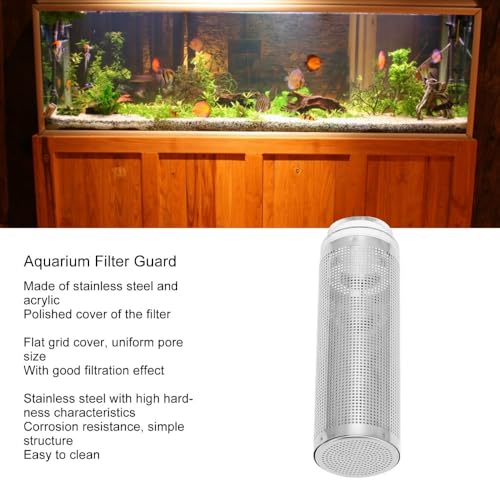 Silver Stainless Steel Aquarium Inlet Mesh Filter Guard Intake Strainer Filter Guard Mesh Net Aquarium Accessories(12mm) - size: 12mm