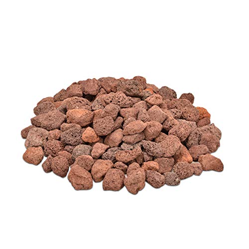 Skyflame 10LB Lava Rocks for Fire Pits, Fire Tables, Fireplaces, Garden Landscaping Decoration, Indoor and Outdoor Use, 1"-2" Natural Sizes, Red - color: Red, size: 1" - 2"