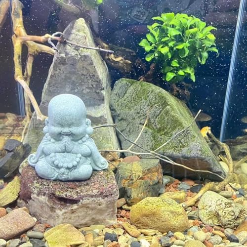 Asian Aquarium Buddha Figurines Mini Stone Buddha Statue for Zen Garden Fish Tank Sculptures Decorations,Gift