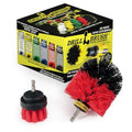 2 Piece Red Stiff Brush Cleaning Set - Outdoor Cleaning Brush Sets - Home Siding Cleaning Brush - Masonry Brick and Stone Cleaning Tools - Deck and Patio Scrubbers - Gutter Cleaning Outdoor Brush Set - color: Red