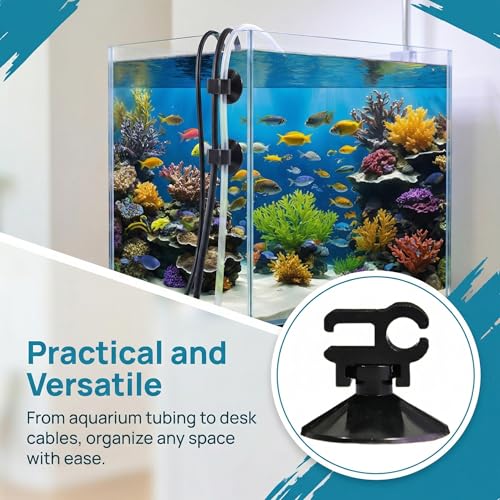 NIIIYTYB 10Pcs Aquarium Suction Cups Air Pump Holder for Tubing, Airline Holders and Clips Fish Tank Tube Hose Clamp Strong Grips for Aquatic Accessories and Wire Management in Aquariums