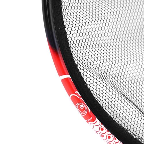 Fishing Landing Net Head Fly Fishing Net Rubber Coated Replacement Net 8mm Thread Fish Catching Releasing Landing Net Head - color: 40cm