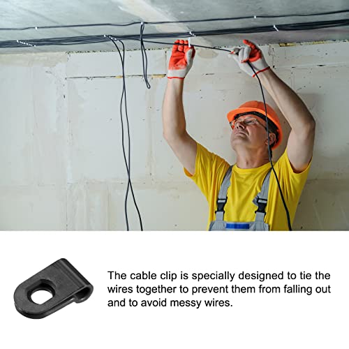 R-type Cable Clips Wire Management Clamp, [for Keeping Wire Neat ] - Nylon / 0.12-inch/Black / 30 Pcs - size: 0.12-inch