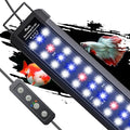 Pawfly 18 W Aquarium LED Light for 24 to 30 Inch Extendable Fish Tank Light with Full Spectrum Brilliant White Blue Red Lights with Daytime & Night Modes Timer Auto On/Off Adjustable Brightness - color: Basic with Timer, size: 24"-30"
