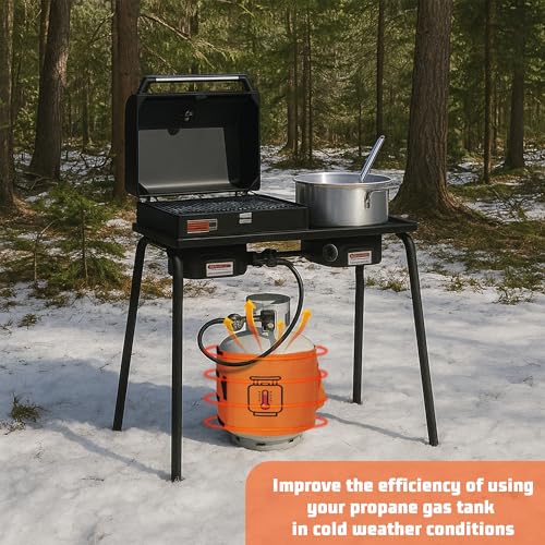 Propane Tank Heater Blanket with Thermostat & Timer, Adjustable 41-122°F Propane Tank Warmer Blanket for 5-40LB Gas LP Cylinders, Waterproof Propane Tank Heating Blanket for Outdoor Camping & Grilling