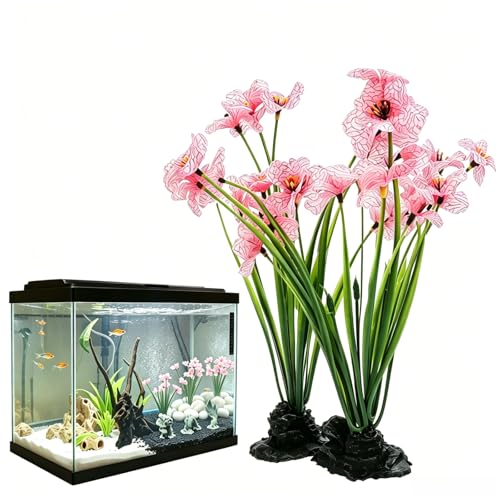 NOLITOY 2Pcs Pink Fish Tank Decor Aquarium Decoration- Betta Water Plants Decoration Models for Aquarium Decorative - size: 2pcs