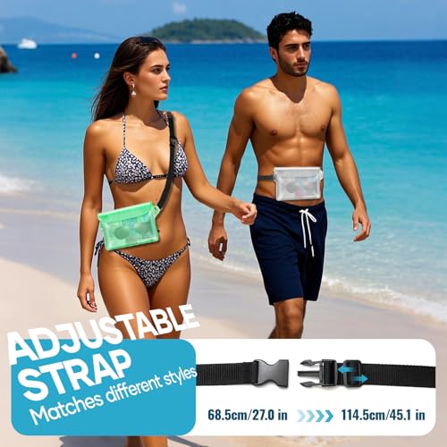 Waterproof Bag for Beach, Waterproof Pouch for Phone Passport Purse, Fanny Packs for Women, Floating Dry Bags for Cruise Ship Travel Water Park Surfing Boating Fishing Black 2 Pack - color: Black&Black