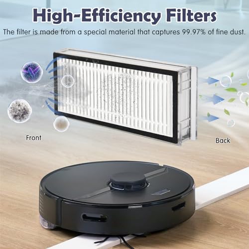 Replacement Parts for Roborock Q7 / Q7+ / Q7 Max / Q7 Max+ Robot Vacuum, 2 Main Brush, 4 Mop Cloth Pads, 6 Side Brushes, 4 Washable Filter, 1 Tool (Not for Q7 M5) - color: Q7 Kit - Black