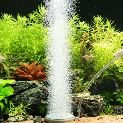 hygger Aquarium Air Stone Fish Tank Bubbler Quiet Ultra High Dissolved Oxygen Stone Kit Nano Fish Tank Air Stone Bubble Stainless Steel Air Stone for Aquarium Fish Tank and Hydroponics-3.0inch - size: 3.0inch