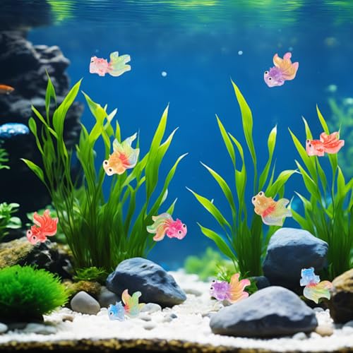100 Pieces Tiny Goldfish Decor for Dollhouse Miniatures Resin Animals for Crafts Tiny Things for Fairy Garden Micro Landscaping Decoration