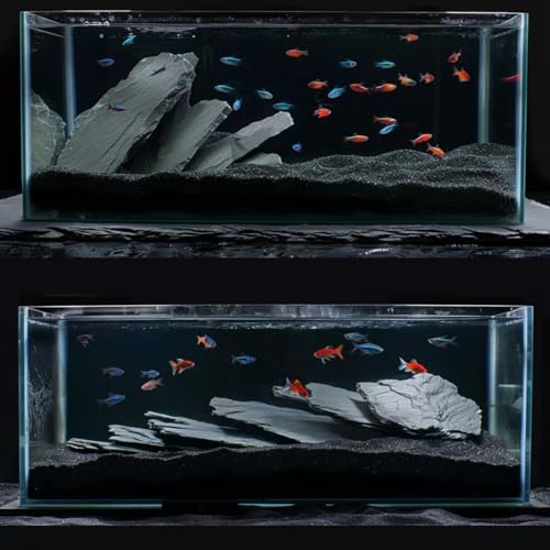 Unocho Natural Slate Stone Reptile Basking Platform Rocks 20lb Tortoise Habitat Flat Rocks for Aquarium Amphibian Vivariums Paludarium Garden Landscaping and Model Railroad(2-8 inches) - size: 20LB(2-8 inches)