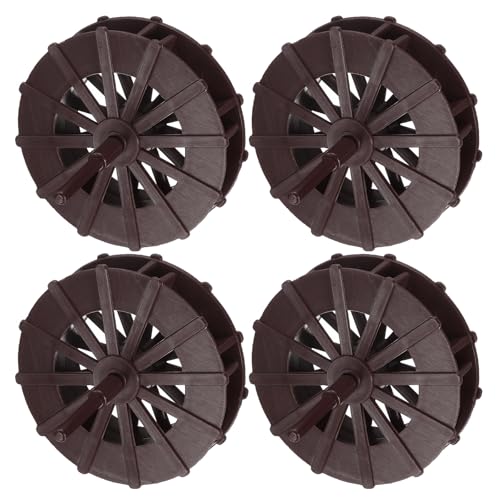 uxcell 4 Pcs Fountain Water Wheel, 2.4 Inch Desktop Fortune Statue Aquarium Wheels Decor Water Fountains Wheel Brown - size: 2.4 Inch