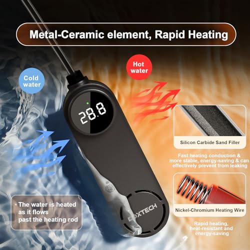 boxtech Betta Fish Tank Heater - Small Aquarium Heater 75w for Turtle Tank with Led Digital Display, External Temperature Controller for 8 to 17 Gallon Tanks - size: 75w for 8 to 17 gallon tank
