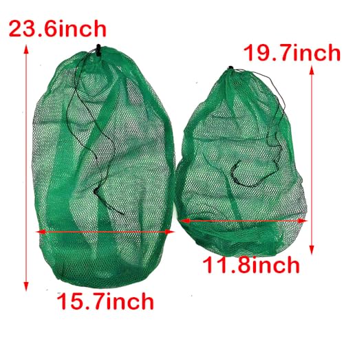 Portable Fishing Net Bag Drawstring Fishing Net Nylon Mesh Fishing Bag Fishing Storage Bag (19.7x11.8inch) - size: 19.7x11.8inch