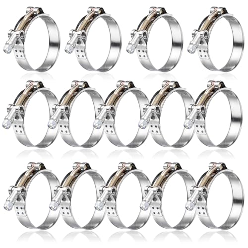 14Pack 2.25" T Bolt Hose Clamps - 304 Stainless Steel Turbo Intake Clamp for Turbo Tubes, Intercooler Pipes, Heavy Duty Radiator Hose Clamps Adjustable Range 64mm-72mm for 2.25" Hose ID - size: 2.50 - 2.83 inches, style: 14pcs t bolt hose clamp