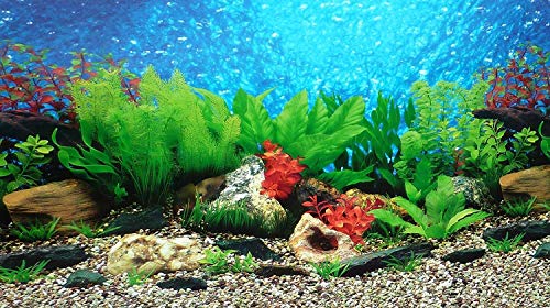 ELEBOX New 15.7" x 40" Fish Tank Background 2 Sided River Bed & Lake Background Aquarium - color: Type F