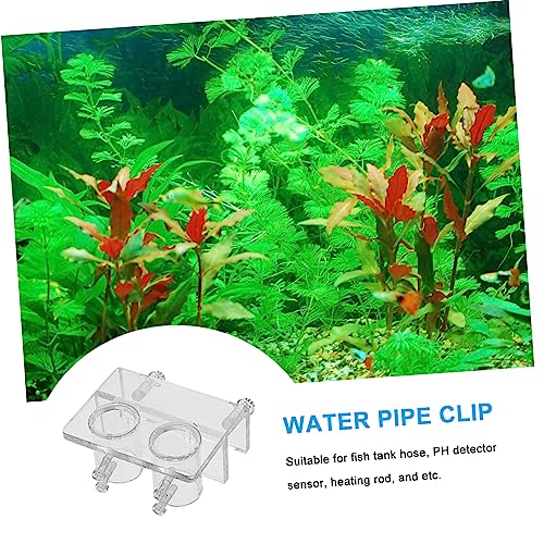FRCOLOR Fish Tank Hose Bracket Double Holes Acrylic Tube Holder for Aquarium Fixing Clip for Aquarium Accessories