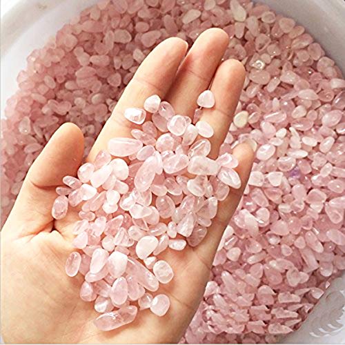 WAYBER 2 Lbs/920g Natural Pink Quartz Crystal Stones Irregular Aquarium Pebbles Rock Sands for Turtle Tank/Succulent Plants/Vase Decoration (Fill 2 Cups) - color: Pink, size: 2 Pounds
