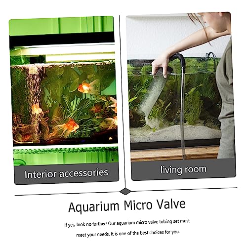 Healifty Aquarium Micro Hose Connector Kit Adjustable Water Flow Control Valve with Soft Silicone Tubing 7-Piece Set for Fish Tank