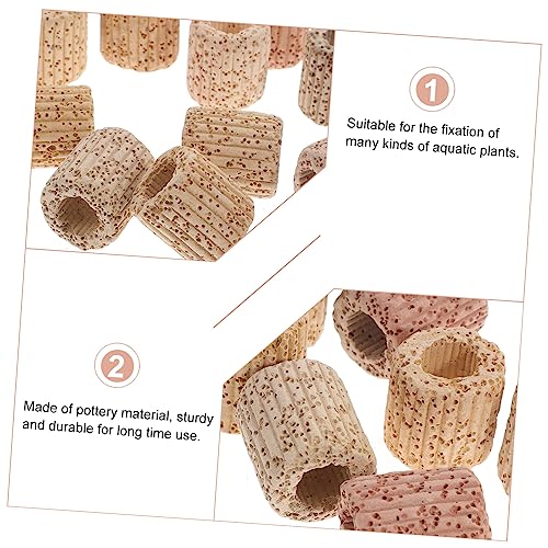 POPETPOP 20pcs Water Plant Fixed Rings for Fish Tank Pottery Anchors for Aquatic Plants Random for Aquarium Landscape Decoration