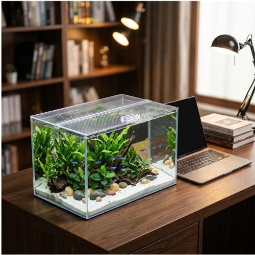 Aquarium Canop Polycarbonate 19.37 x 9.37 x 0.24 for 5/10/15/20 Gallon Without Center Brace Aquariums Cover Aquarium Lid，Clear - size: 20 x 10 Inch