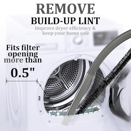 Fullclean Dryer Vent Cleaner Kit for Dyson Gen5 V15 V15s V12 V11 V10 V9 V8 V7 Lint Vacuum Atttachments Detect Absolute Cyclone Outsize Slim Vacuum Cleaner Crevice Flexible Dryer Lint Remove Tool - style: Dryer Hose and Brush Gray