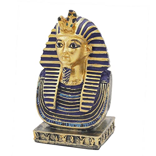 Aquarium Egyptian Pharaoh Fish Tank Decorations Ancient Egypt Reptile Turtle Lizard Spider Tanks Terrarium Décor Ornament Pet Gold - color: Bust of Pharaoh