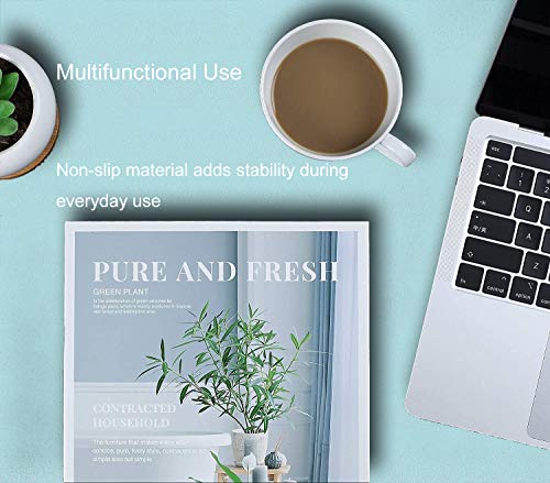 SUJAYU Dual Sided PU Leather Desk Pad, Mouse Pad, Office Desk Mat, Non-Slip Laptop Desk Pad, Waterproof Desk Writing Pad for Office and Home (23.6" x 11.8", Light Blue+Sliver) - color: Light Blue+sliver, size: 11.8" x 23.6"